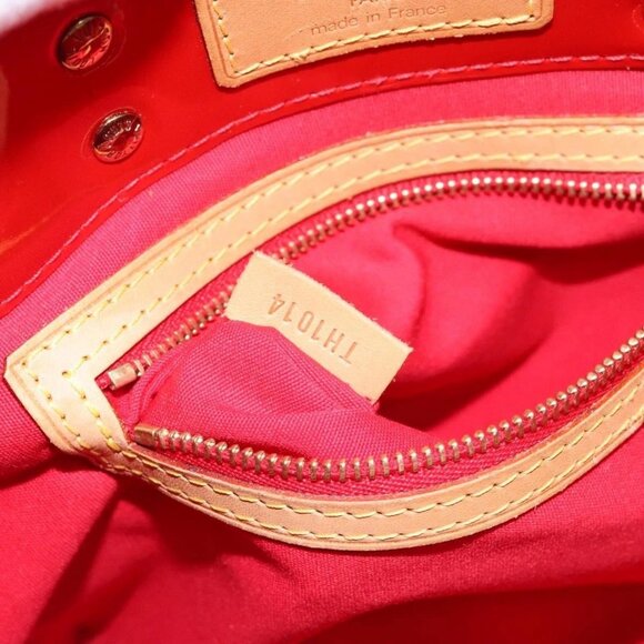 LOUIS VUITTON Monogram Vernis Reade PM Hand Bag Red Rouge M91088 LV Auth 141879 - Picture 11 of 16